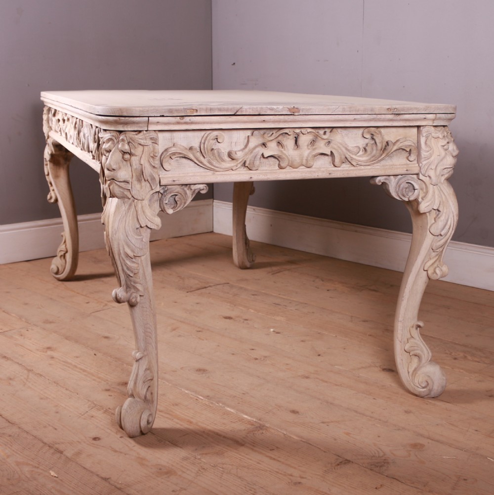 Carved and Bleached Oak Desk View X