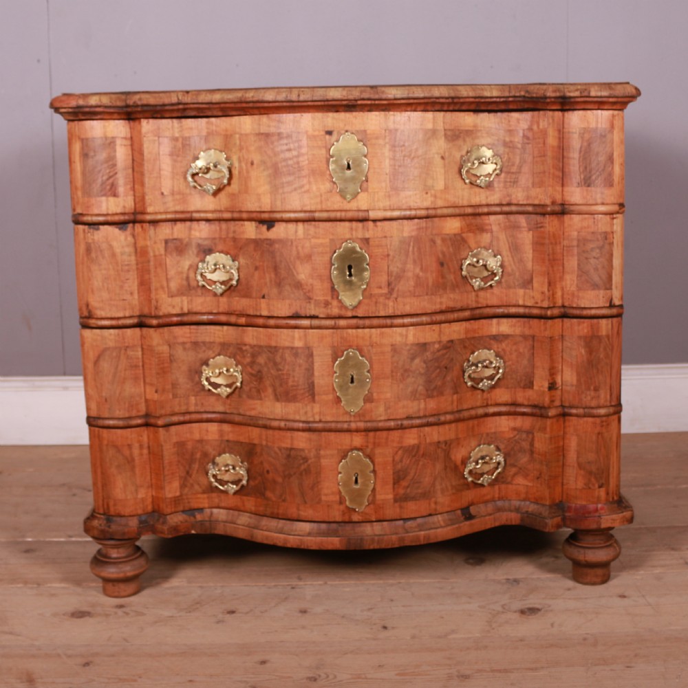Dutch Elm and Walnut Serpentine Commode View V