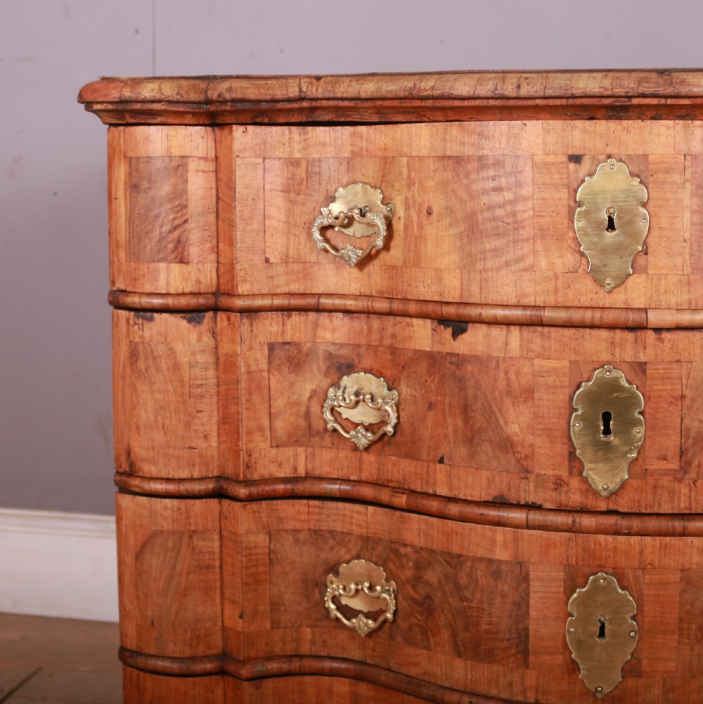 Dutch Elm and Walnut Serpentine Commode View VI
