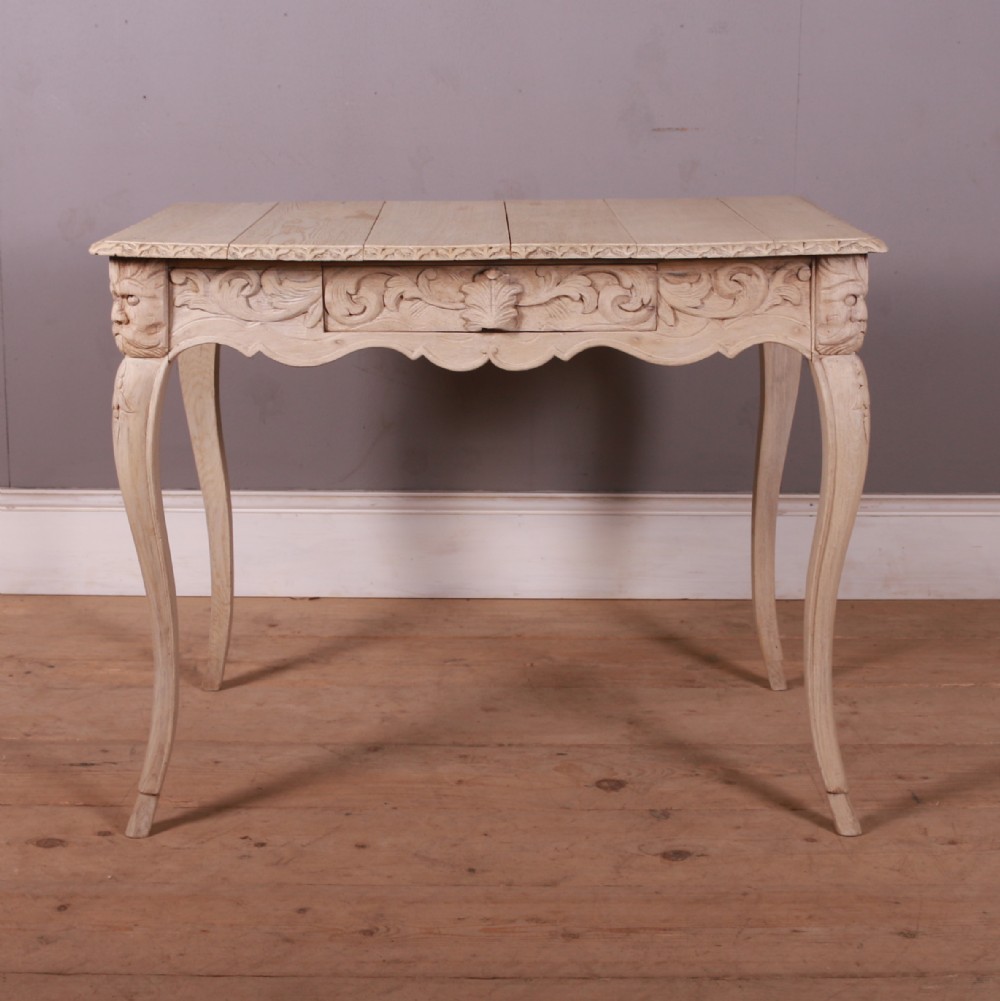 French Carved Oak Lamp Table