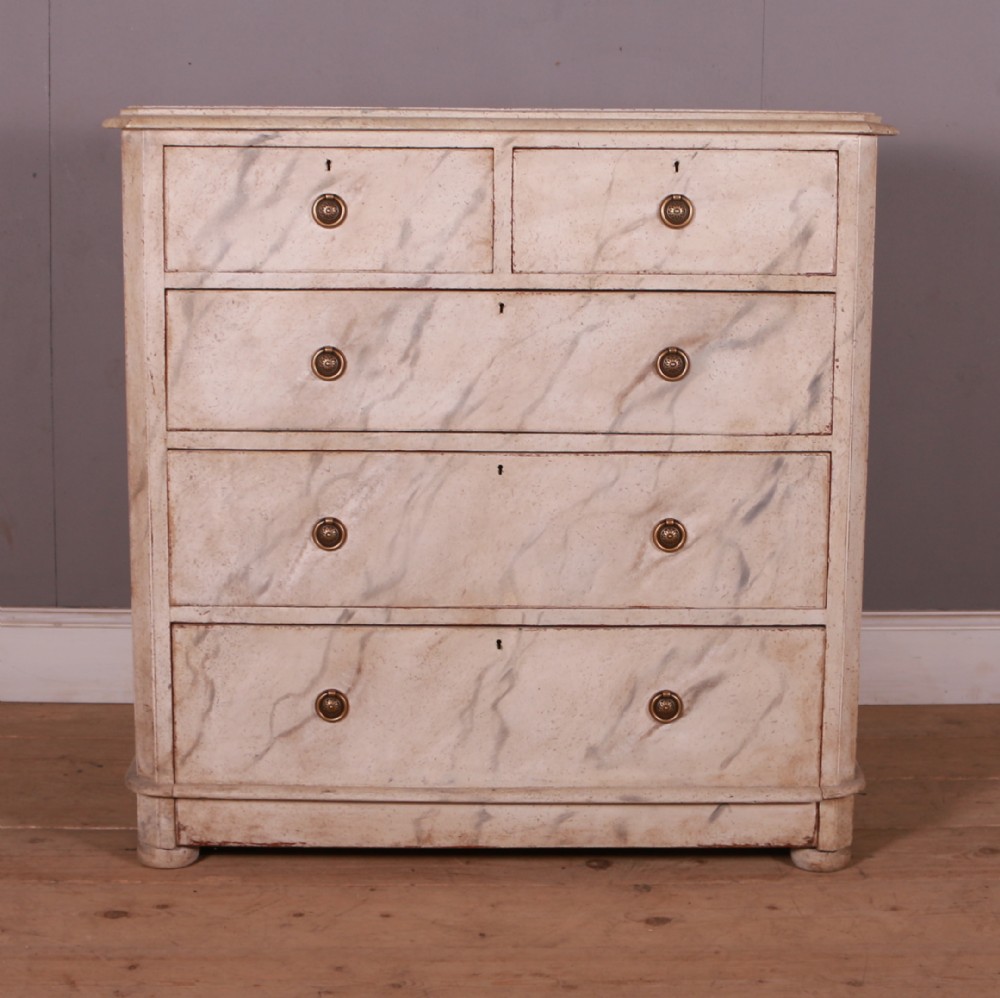 English Faux Marble Chest of Drawers