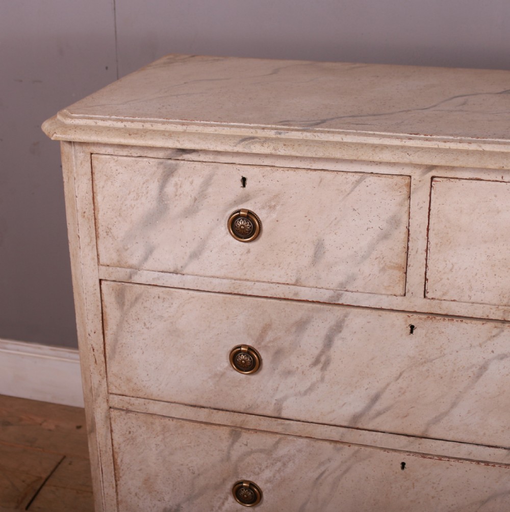 English Faux Marble Chest of Drawers View II