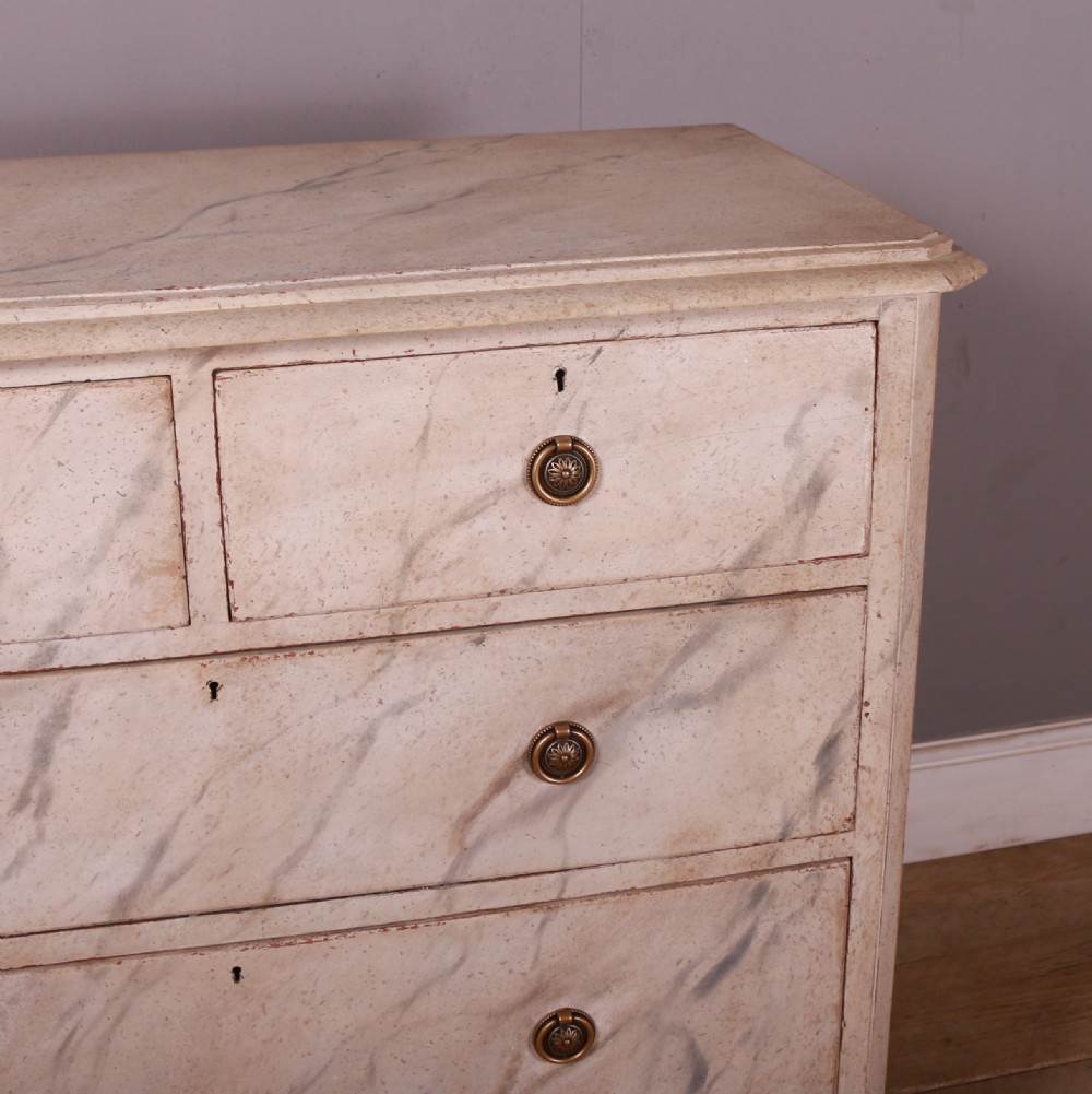 English Faux Marble Chest of Drawers View III