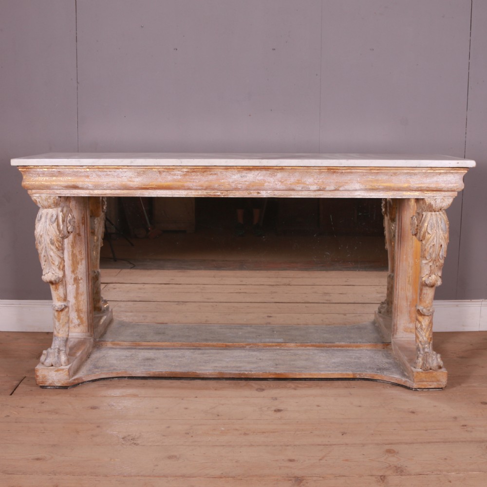 English Marble Top Console Table