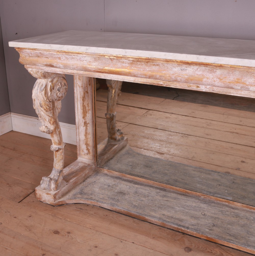 English Marble Top Console Table View II