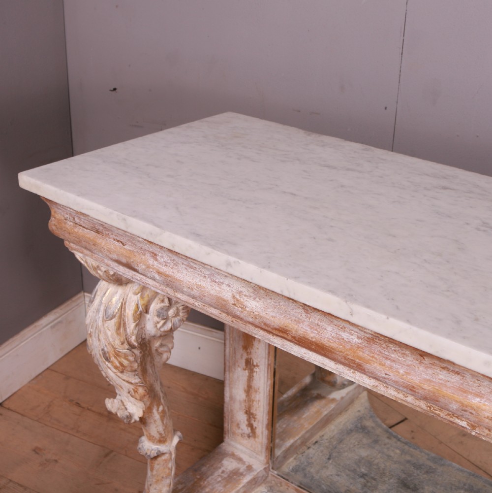 English Marble Top Console Table View VII