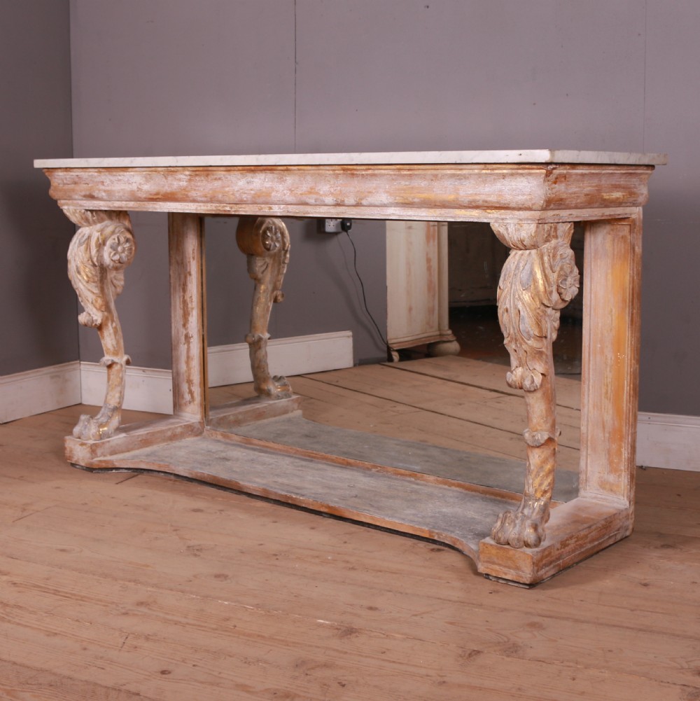 English Marble Top Console Table View X