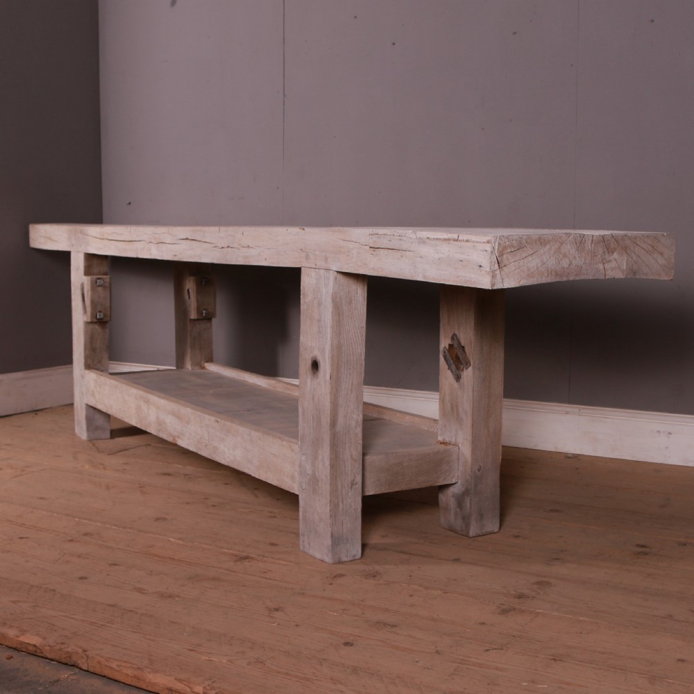 French Scrubbed Oak Console Table
