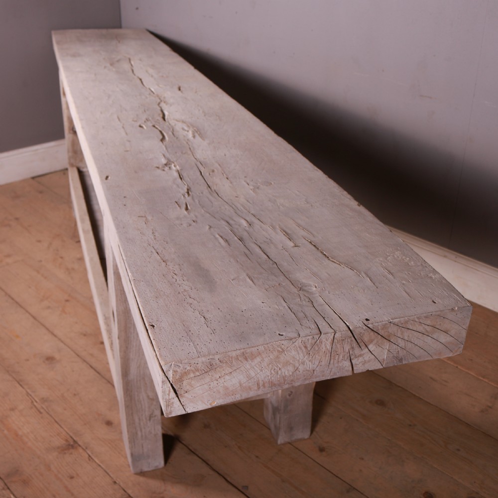 French Scrubbed Oak Console Table View IV