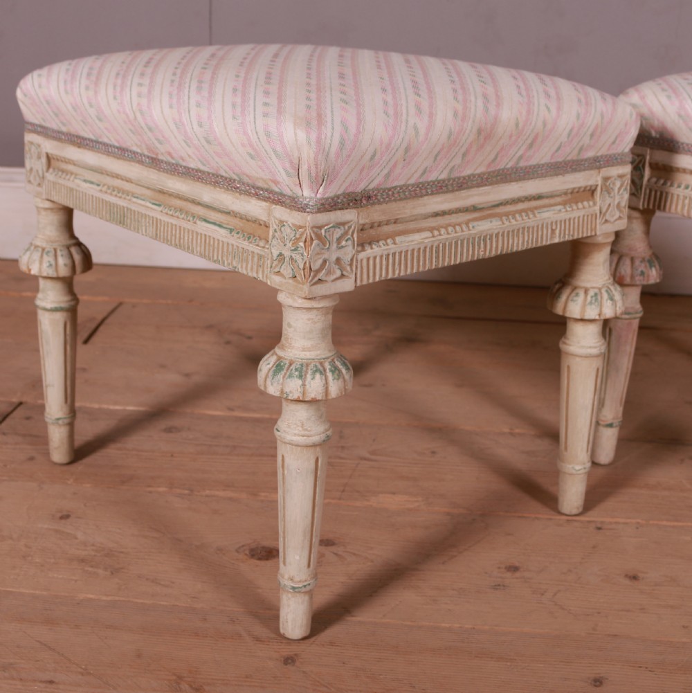 Pair of Swedish Gustavian Style Stools View II
