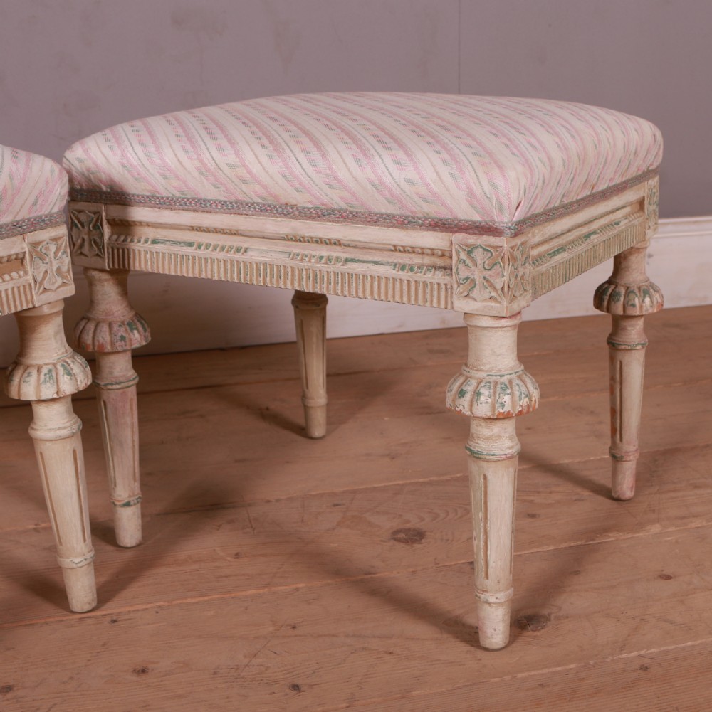 Pair of Swedish Gustavian Style Stools View III