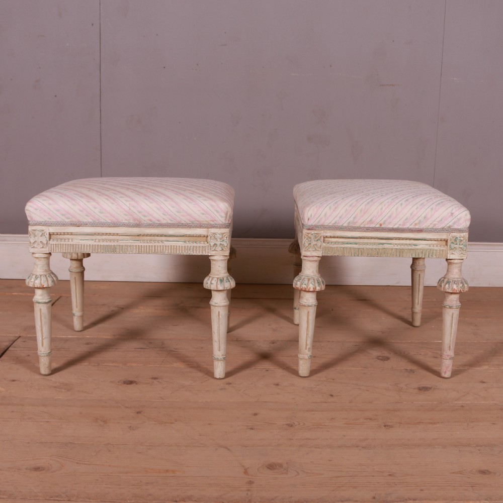 Pair of Swedish Gustavian Style Stools View IV