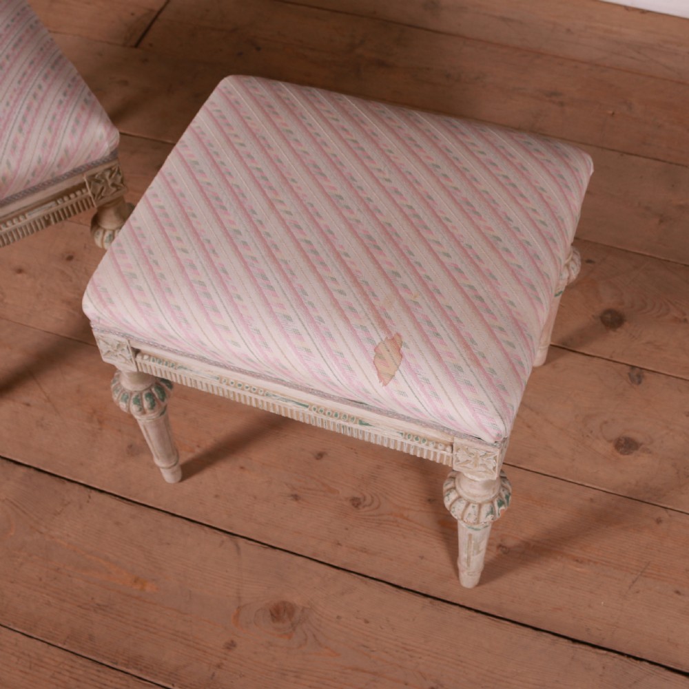 Pair of Swedish Gustavian Style Stools View VI