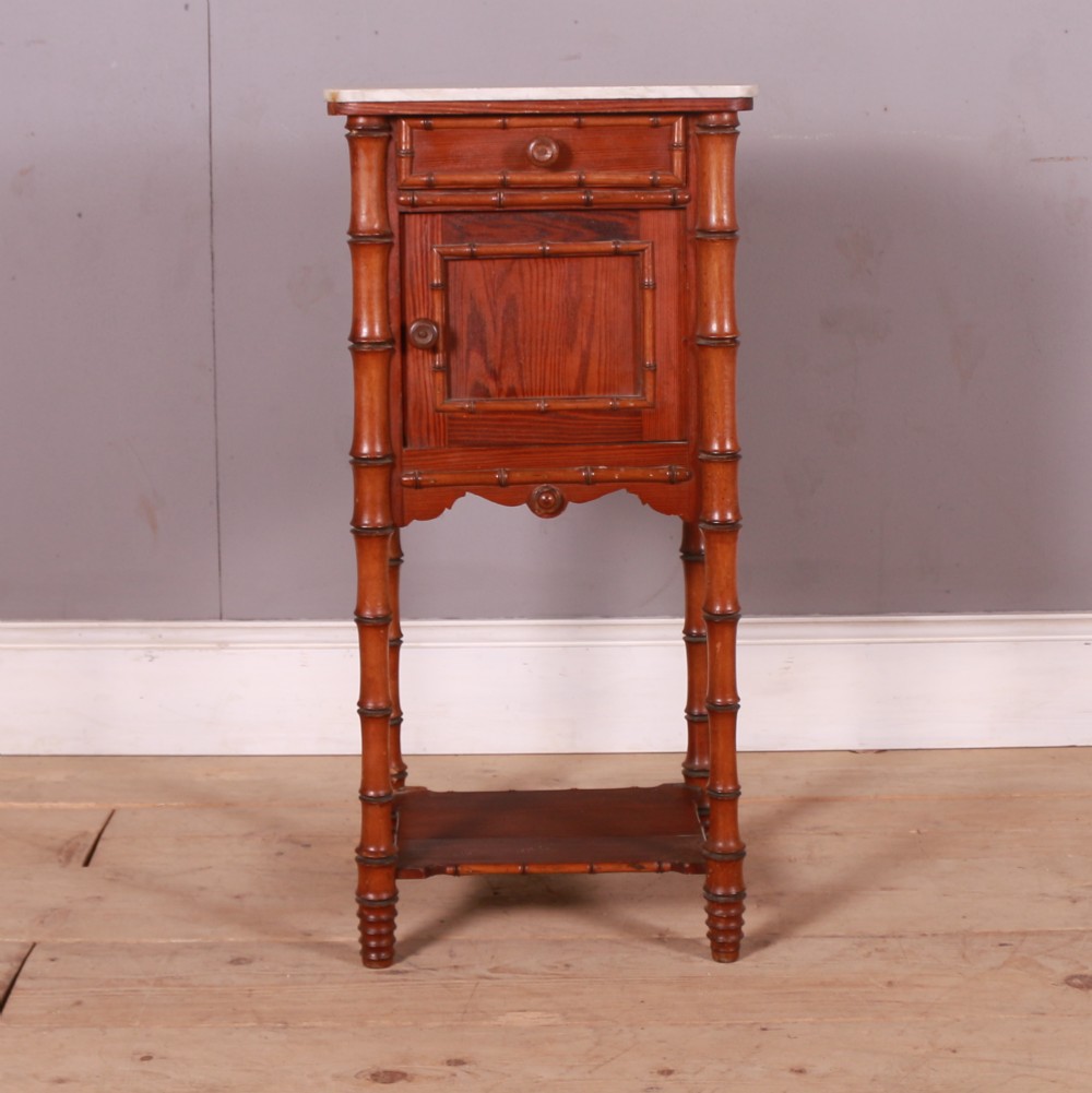 French Marble Top Bedside Cupboard