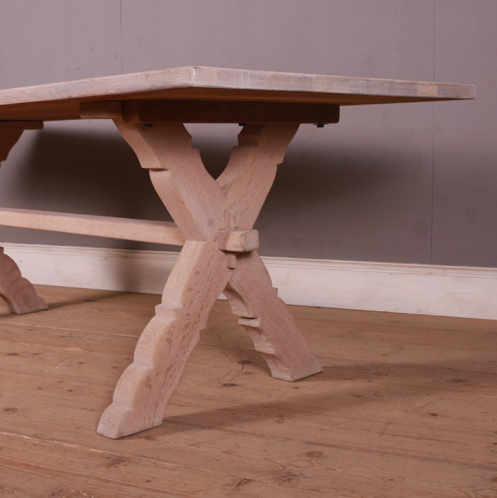 French Bleached Oak Trestle Table View II