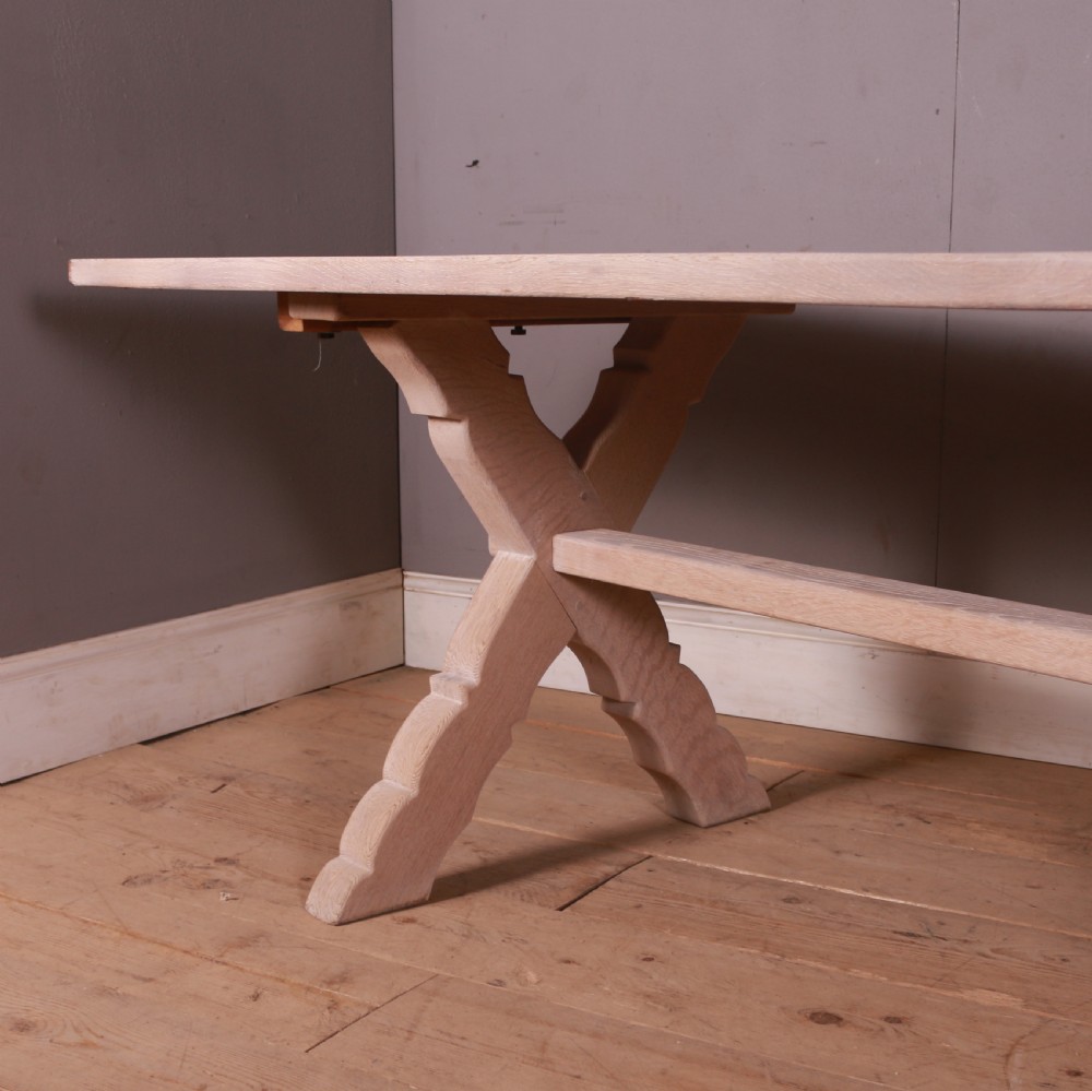 French Bleached Oak Trestle Table View III