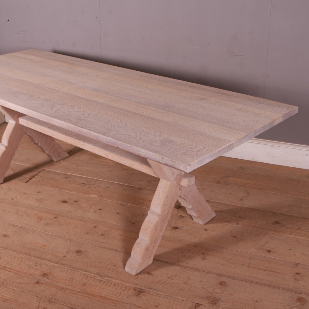 French Bleached Oak Trestle Table View V