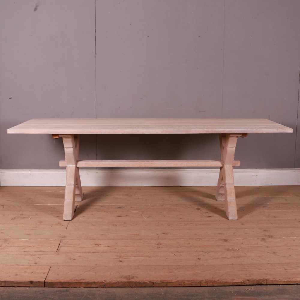 French Bleached Oak Trestle Table View VI