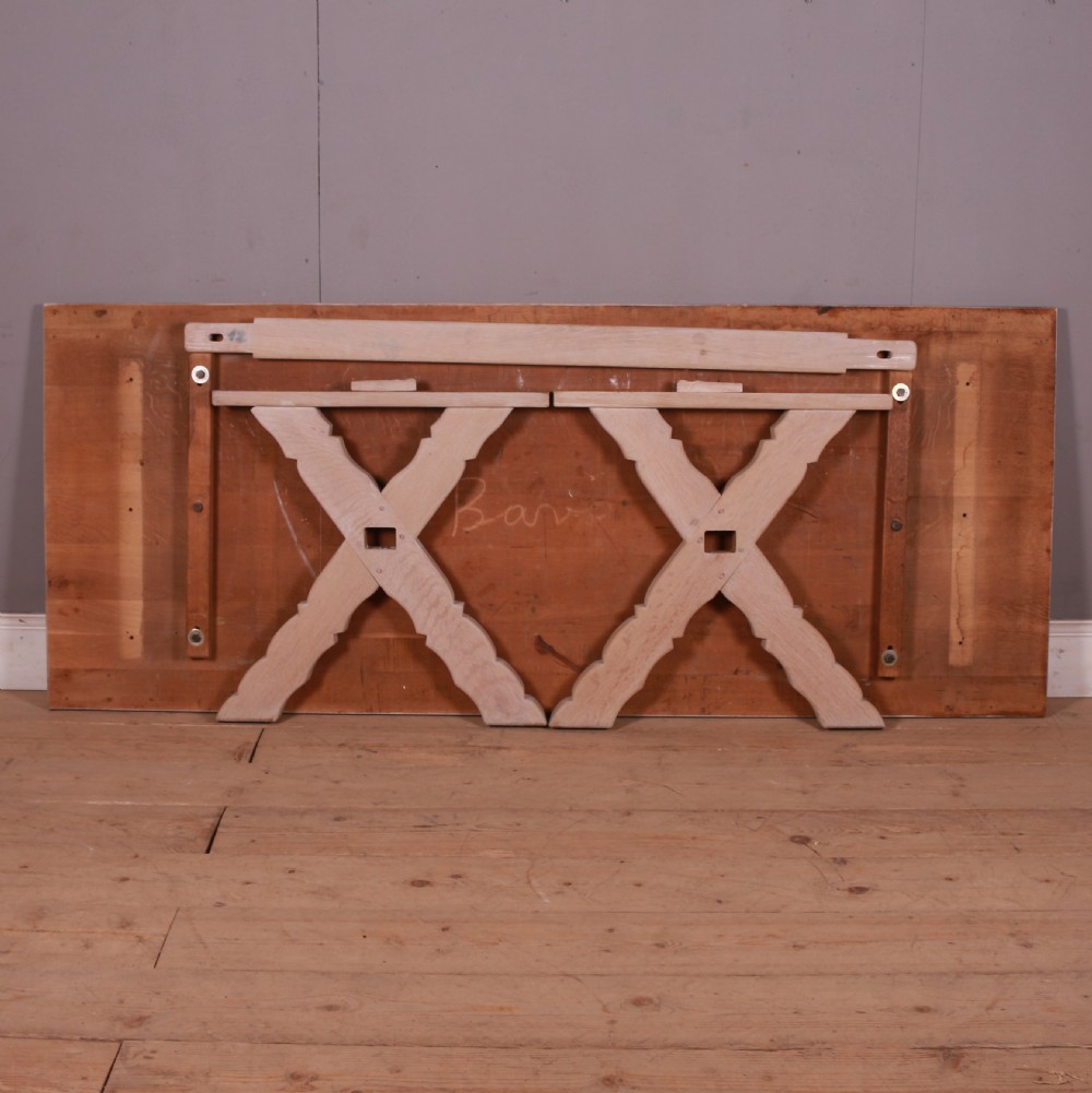French Bleached Oak Trestle Table View VII
