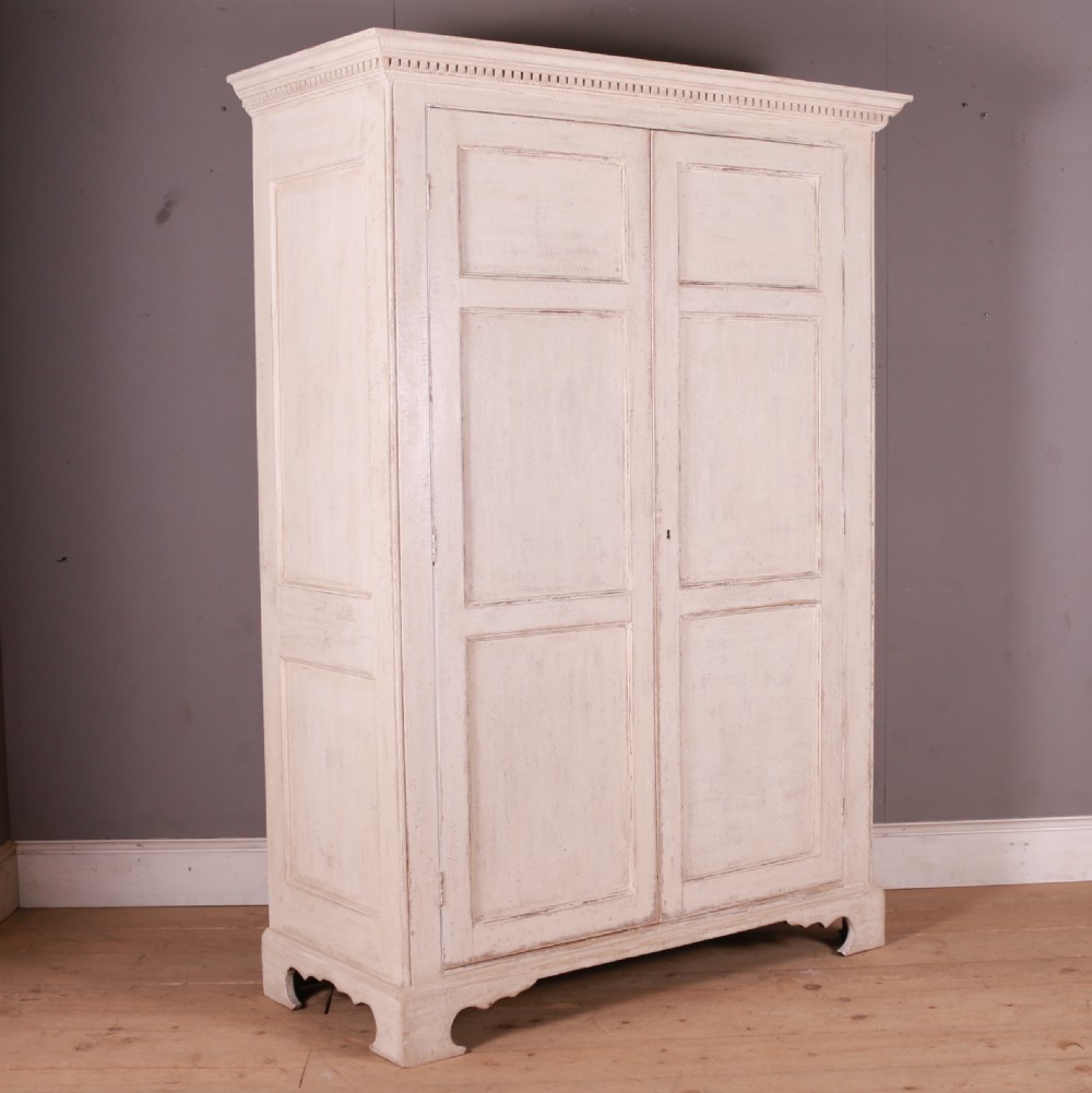 English Painted Pine Linen Cupboard