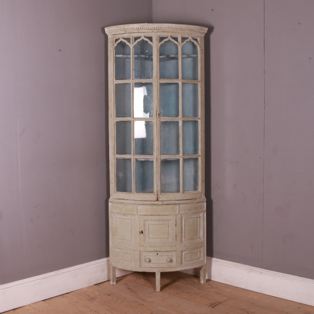 Narrow English Corner Cupboard