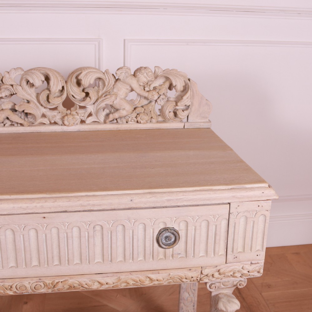 Bleached Oak Carved Side Table View VI