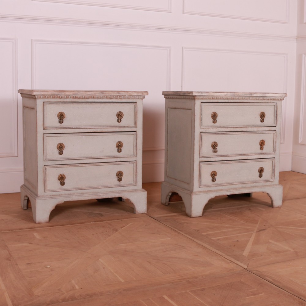 Pair of Painted Bedside Chest of Drawers