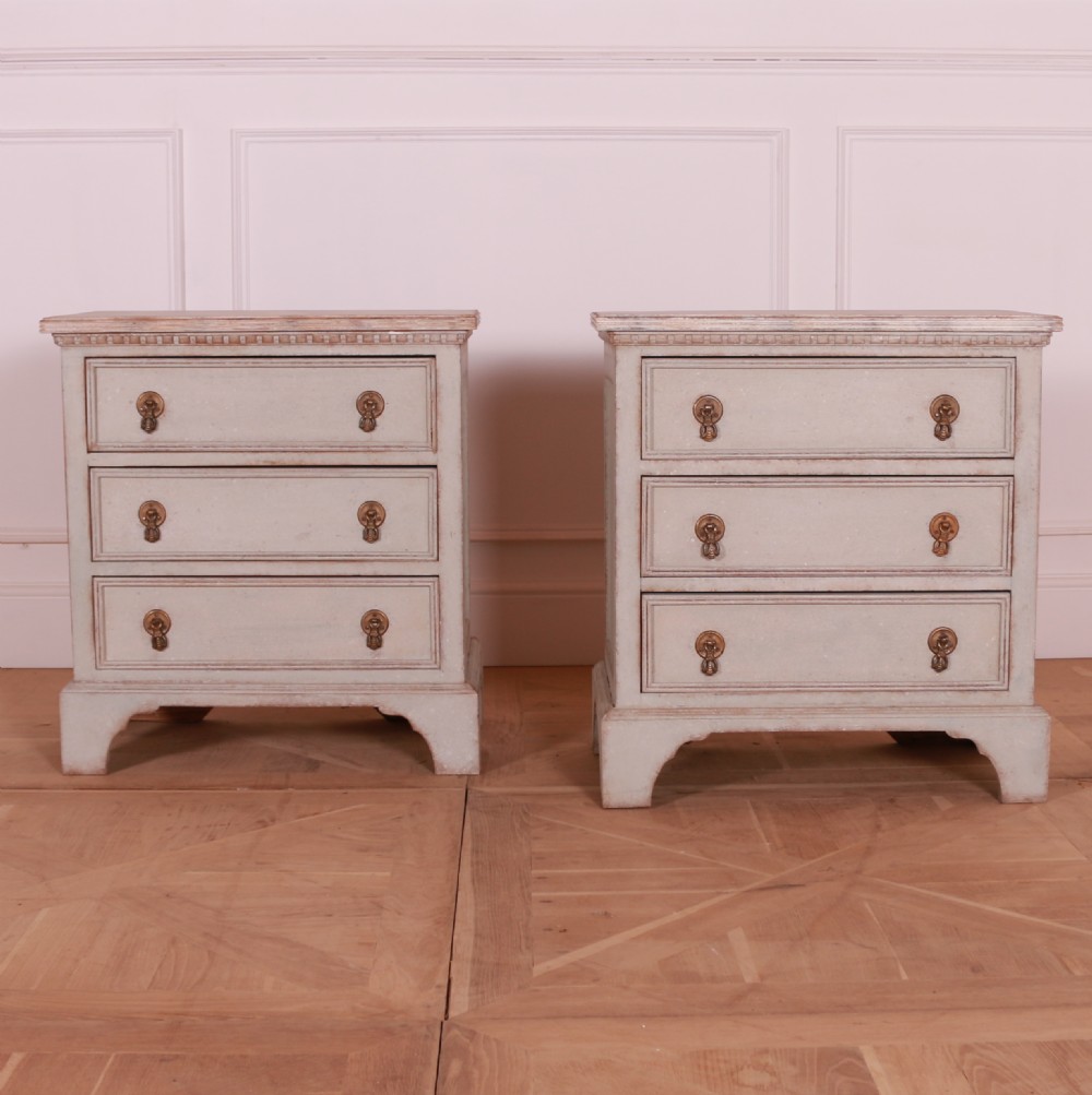 Pair of Painted Bedside Chest of Drawers View III