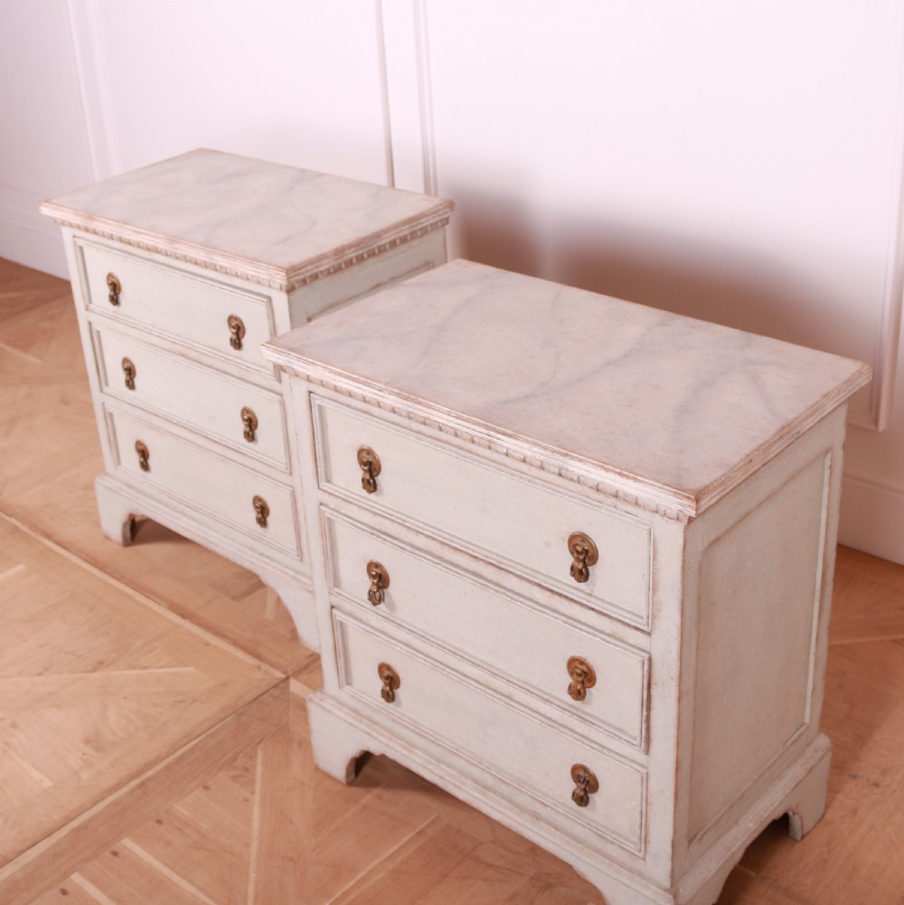 Pair of Painted Bedside Chest of Drawers View VI