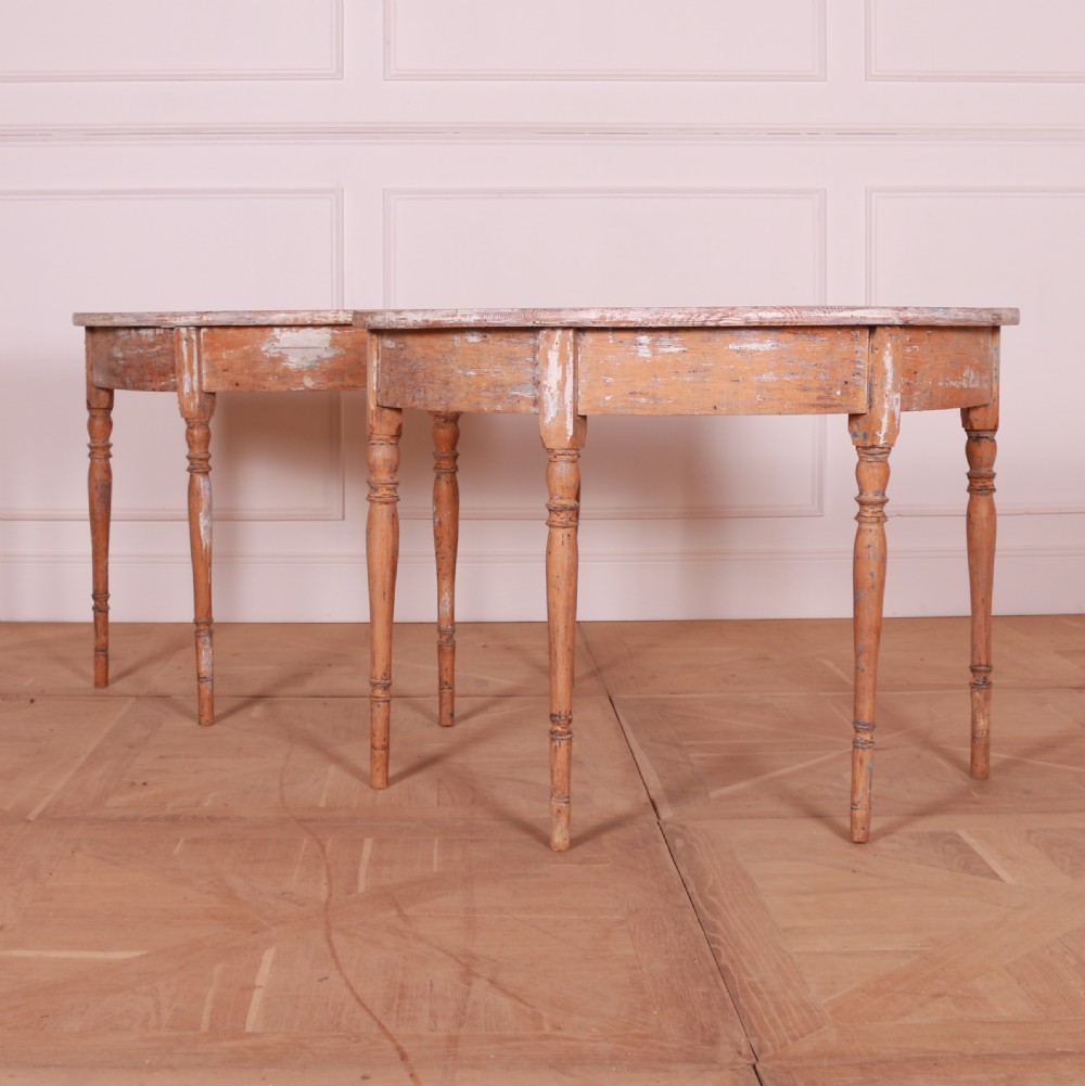 Pair of Swedish Demi Lune Console Tables