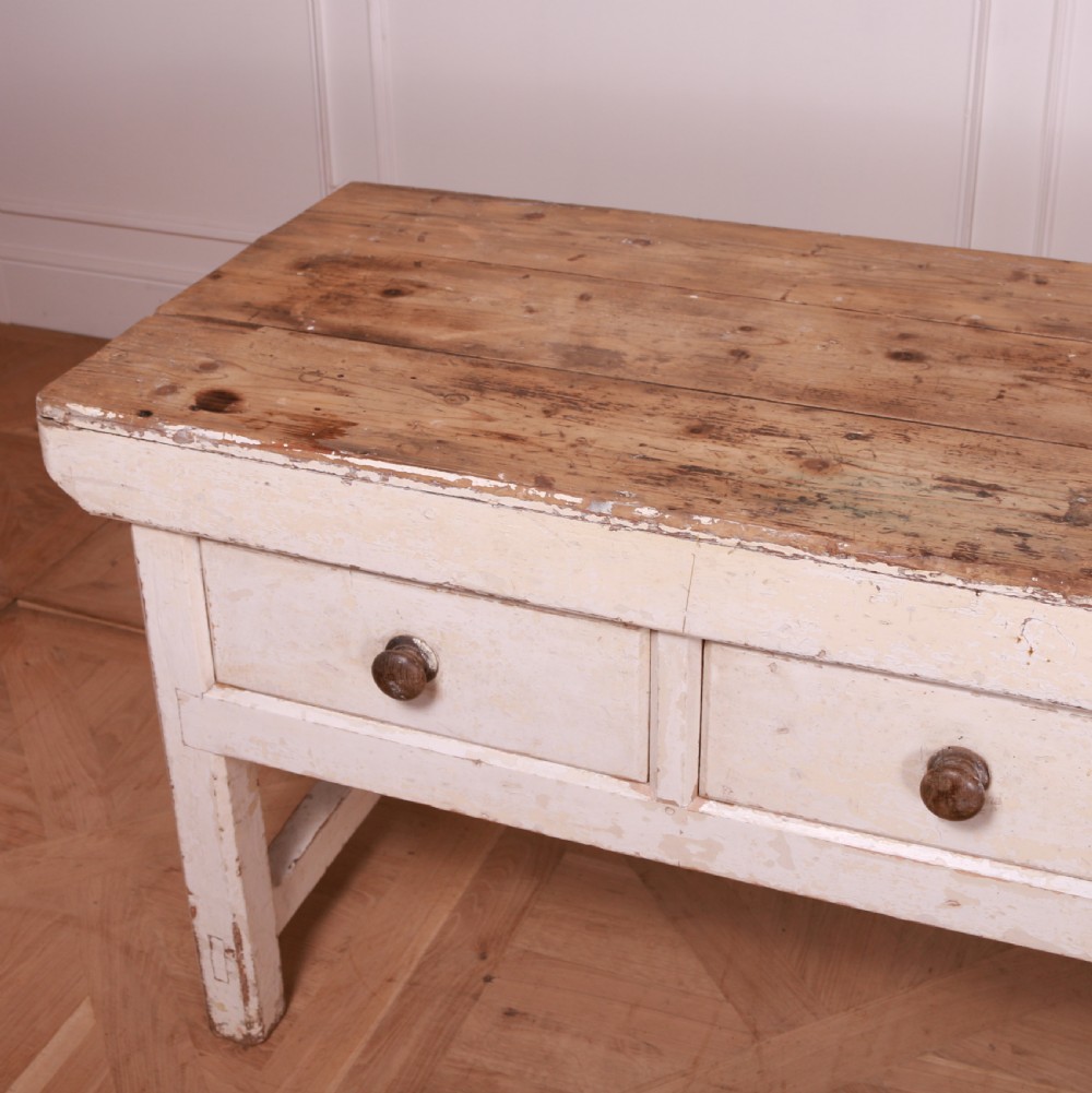 English Painted Pine Dresser Base View V