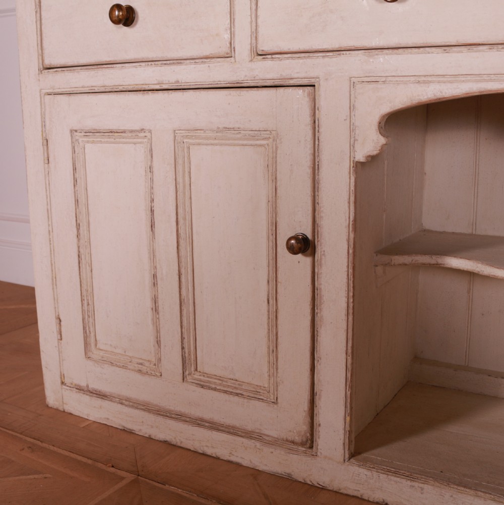 English Painted Pine Dresser Base View V