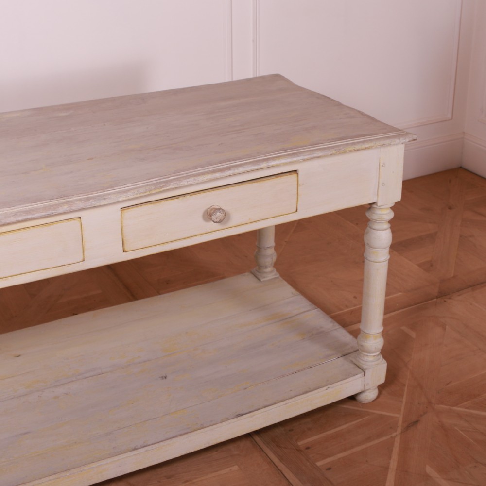 French Painted Oak Drapers Table View VIII