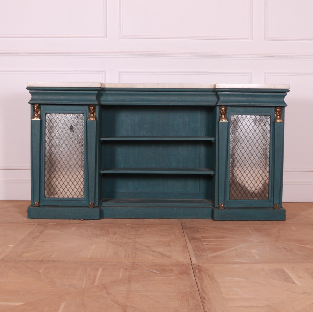 English Marble Top Side Cabinet