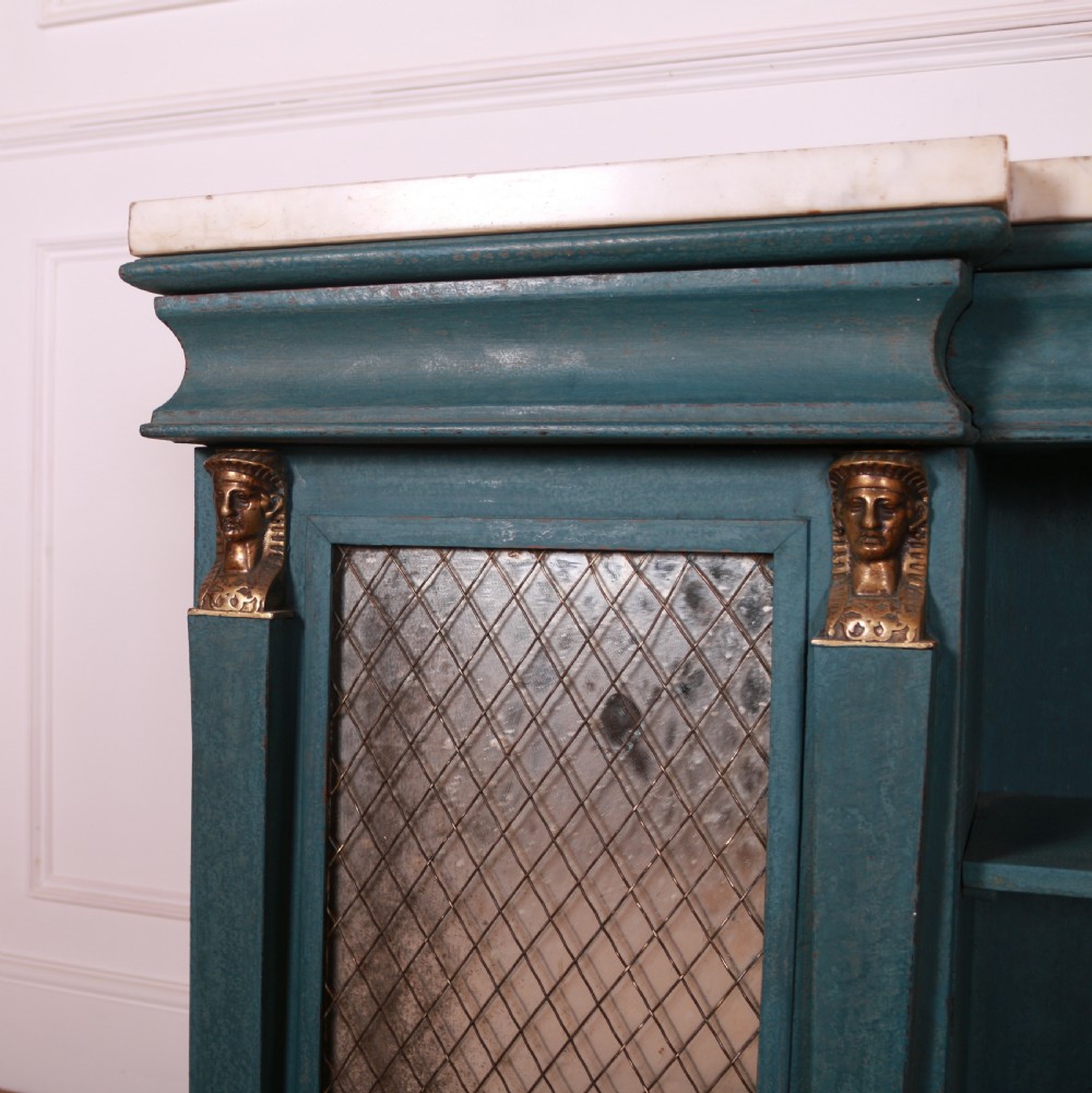 English Marble Top Side Cabinet View II