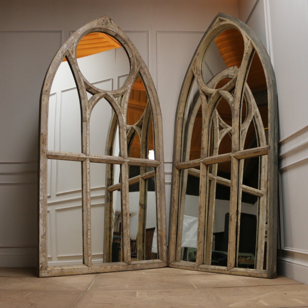 Huge Gothic Arched Window Mirrors