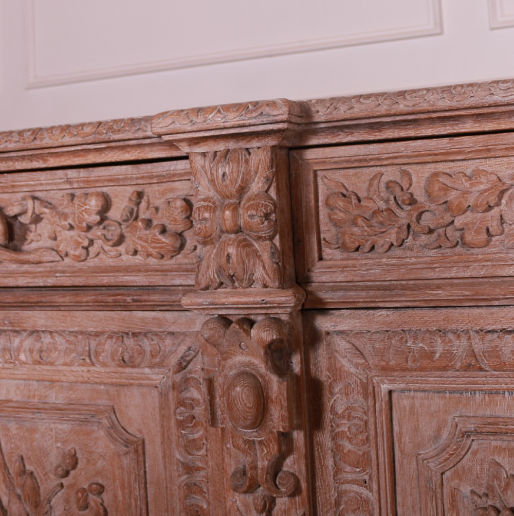 French Carved and Bleached Oak Enfilade View XII