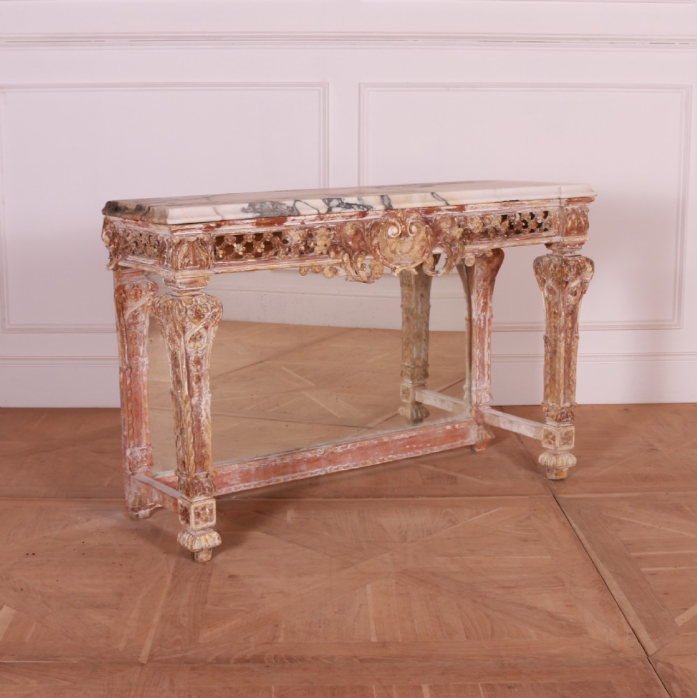 Swedish Marble Top Console Table