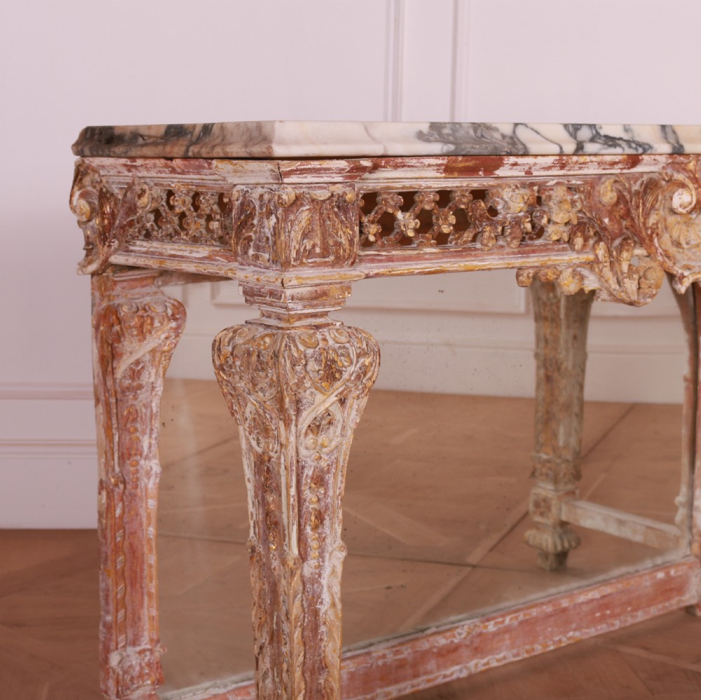 Swedish Marble Top Console Table View II