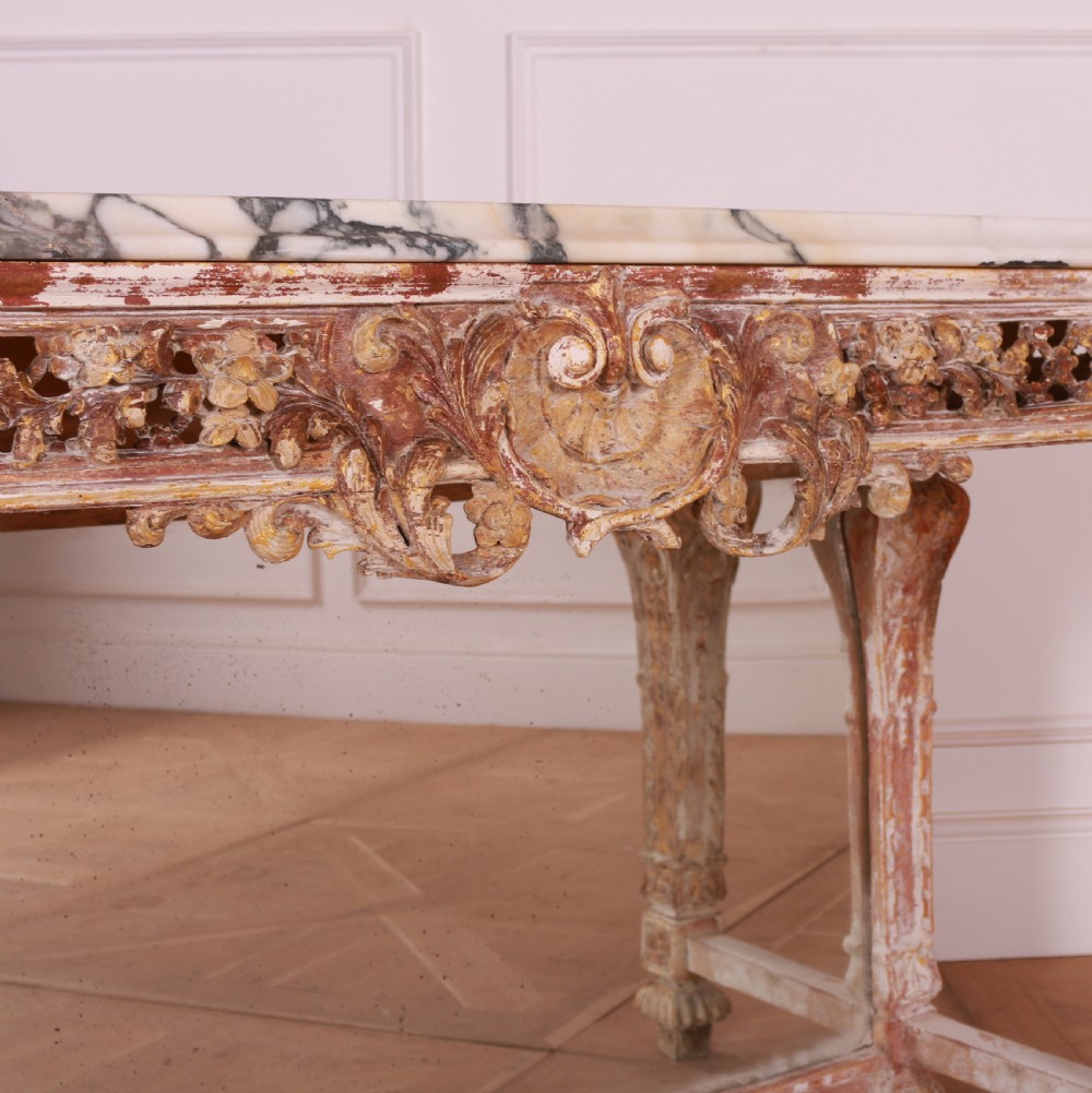 Swedish Marble Top Console Table View IV