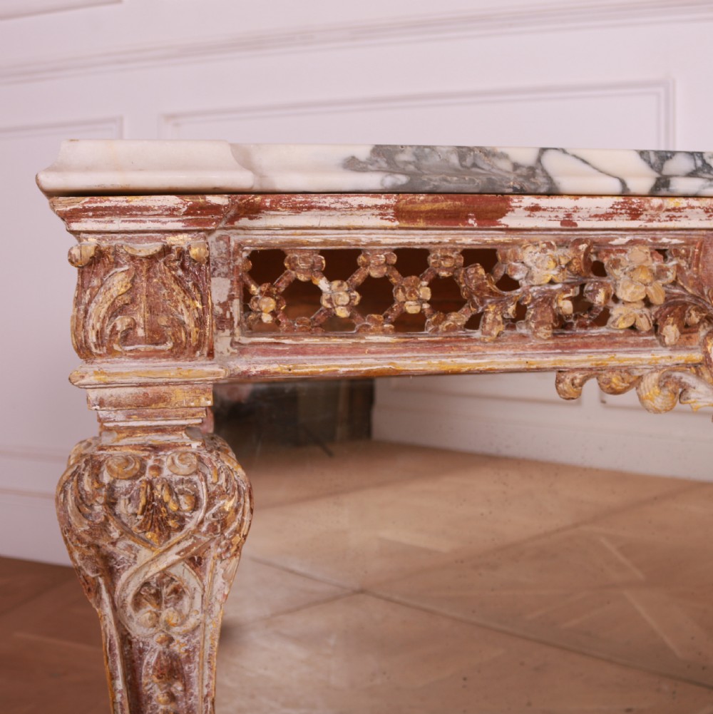 Swedish Marble Top Console Table View VII