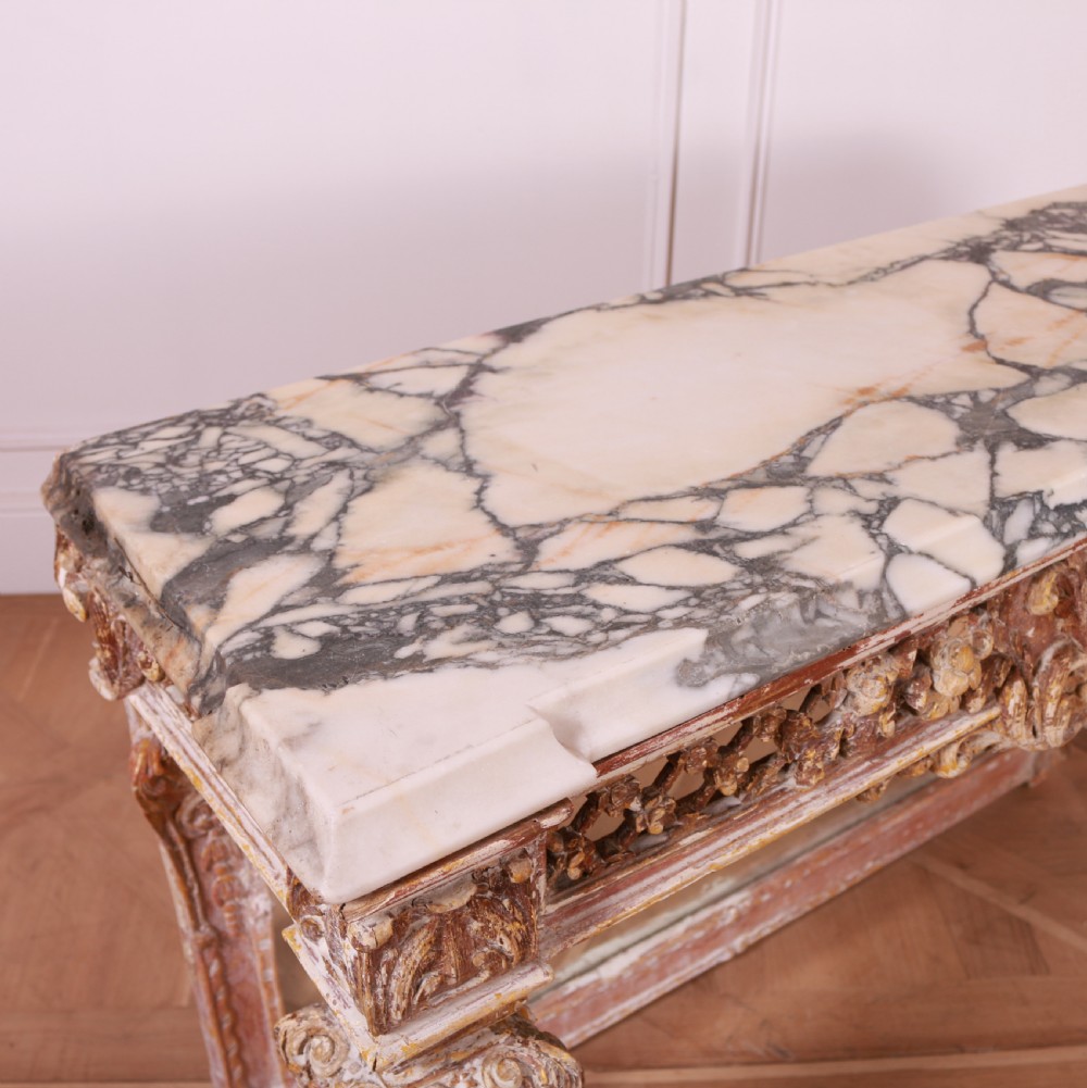 Swedish Marble Top Console Table View IX