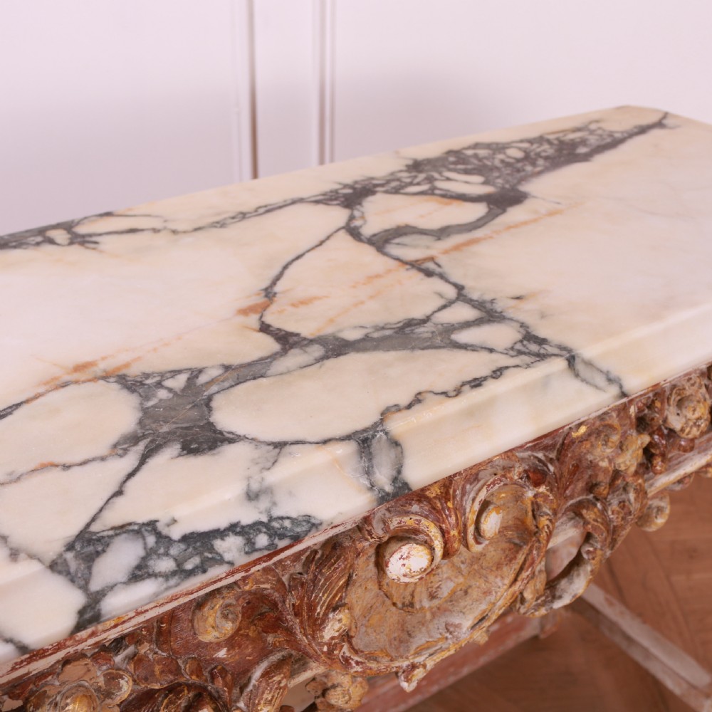 Swedish Marble Top Console Table View X