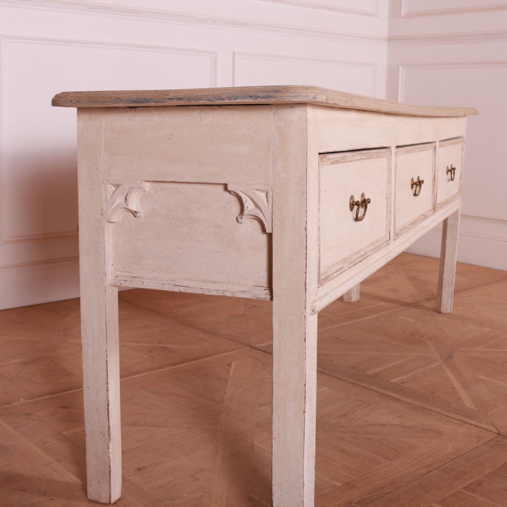 English Painted Pine Dresser Base View II