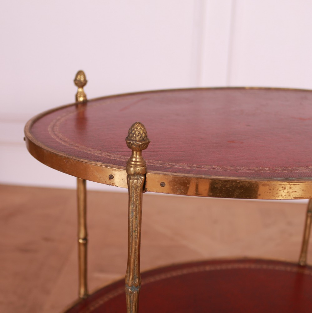 Brass and Leather Etagere View II
