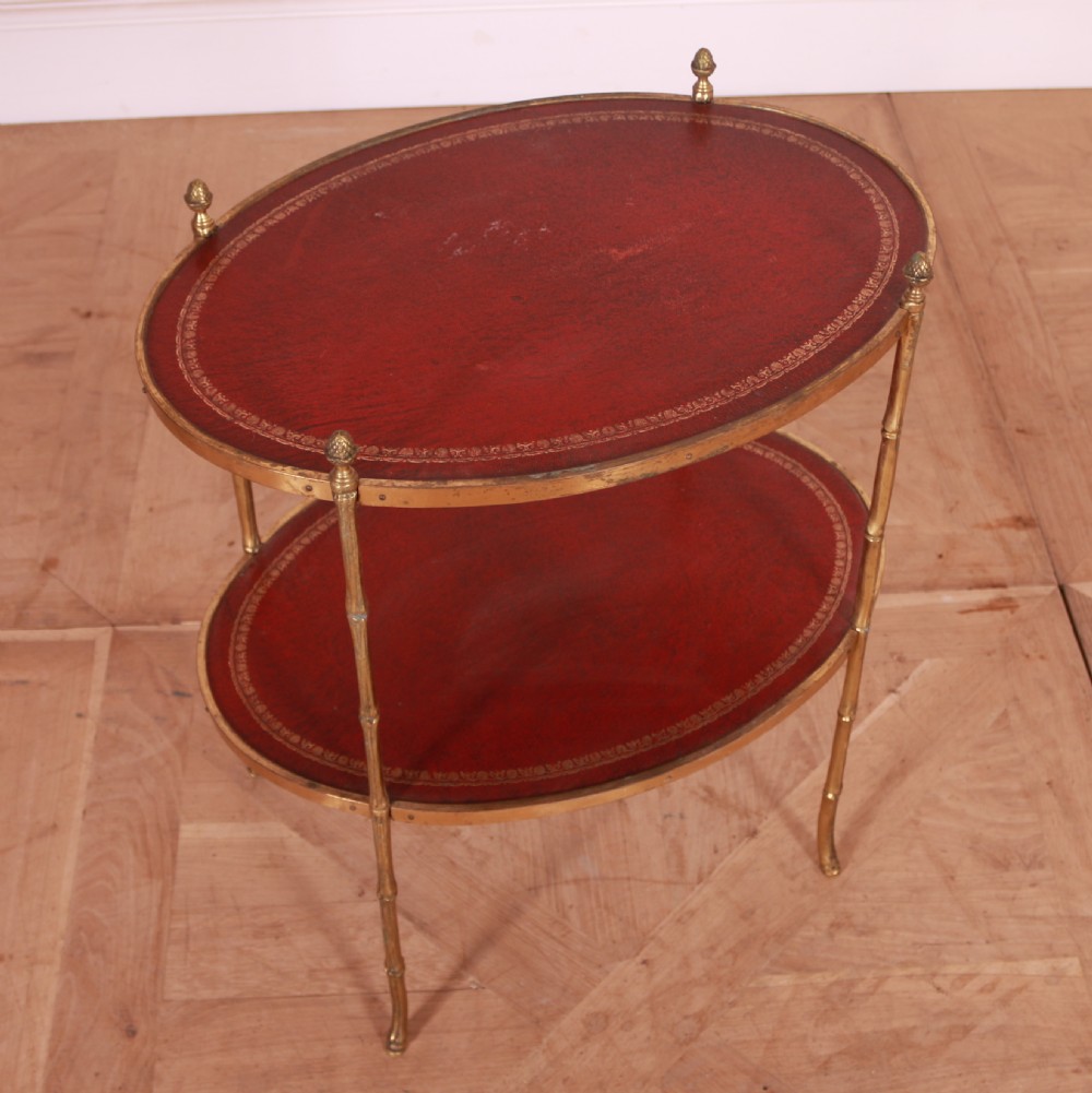 Brass and Leather Etagere View III