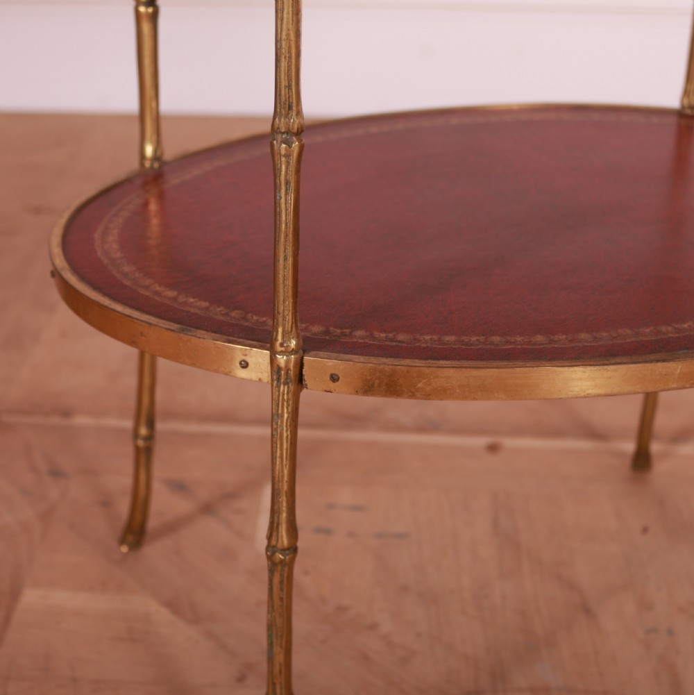 Brass and Leather Etagere View IV