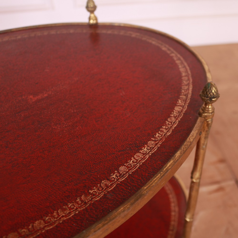 Brass and Leather Etagere View V