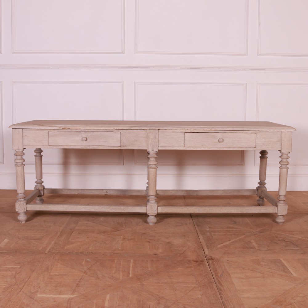 French Bleached Oak Drapers Table View II