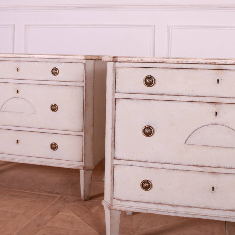 Pair of Swedish Painted Commodes View II